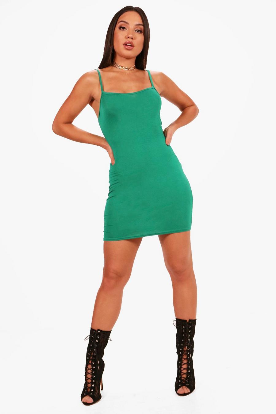 Leaf green Basic Strappy Cami Bodycon Dress image number 1