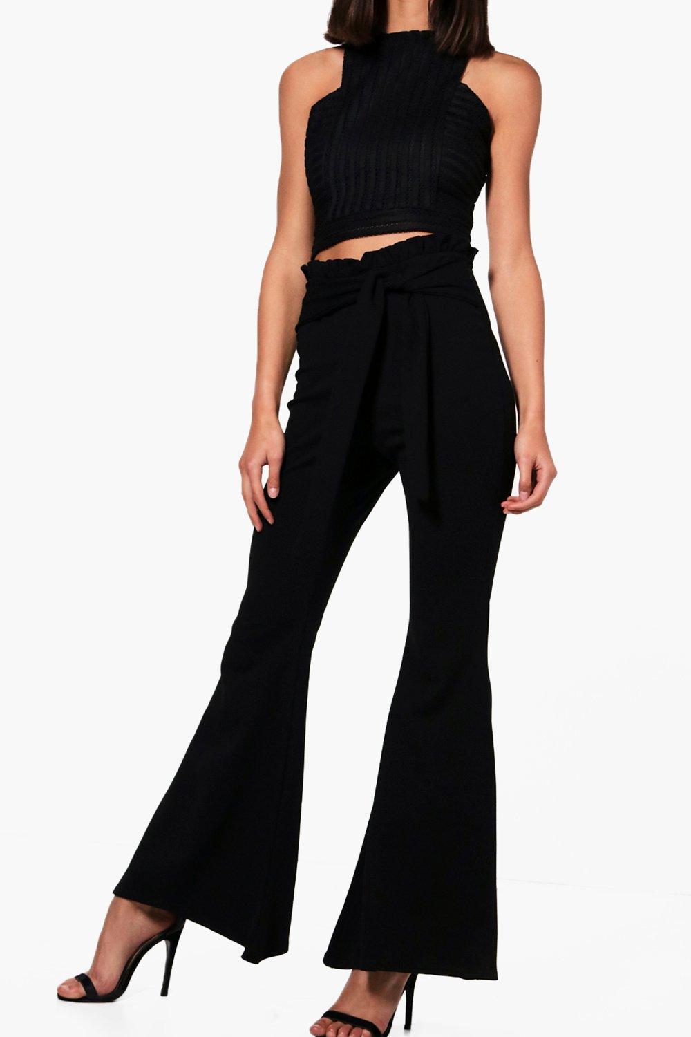 flared paperbag trousers