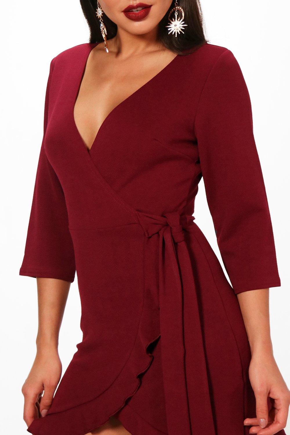 Boohoo red clearance wrap dress