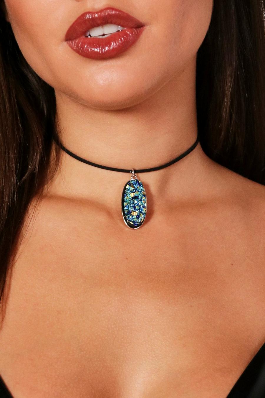 Blue Galactic Pendant Choker image number 1