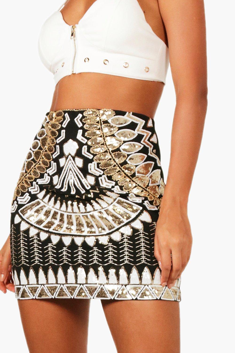 Sequin embellished mini clearance skirt