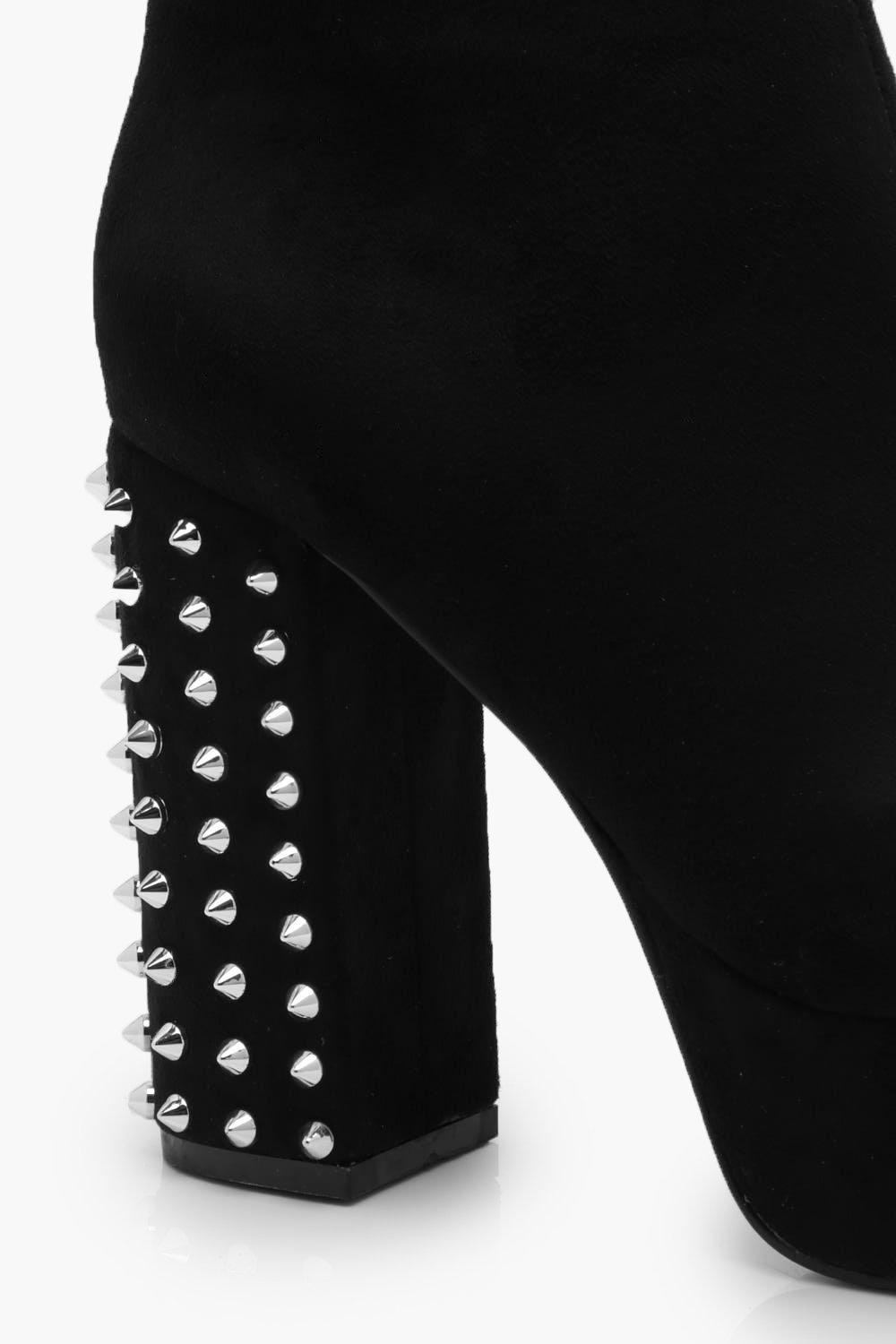 Studded block hotsell heel boots