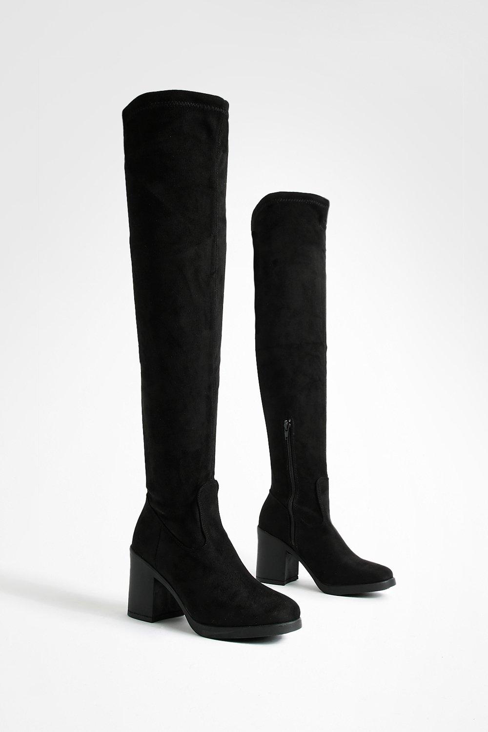 above the knee black boots