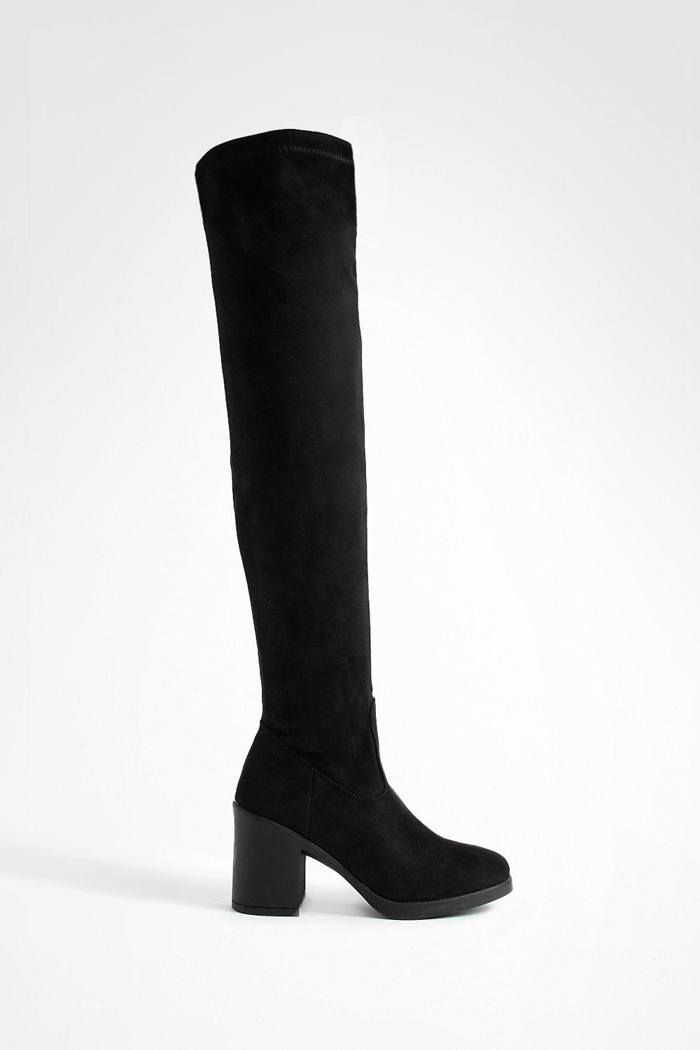 Over the knee outlet boots boohoo