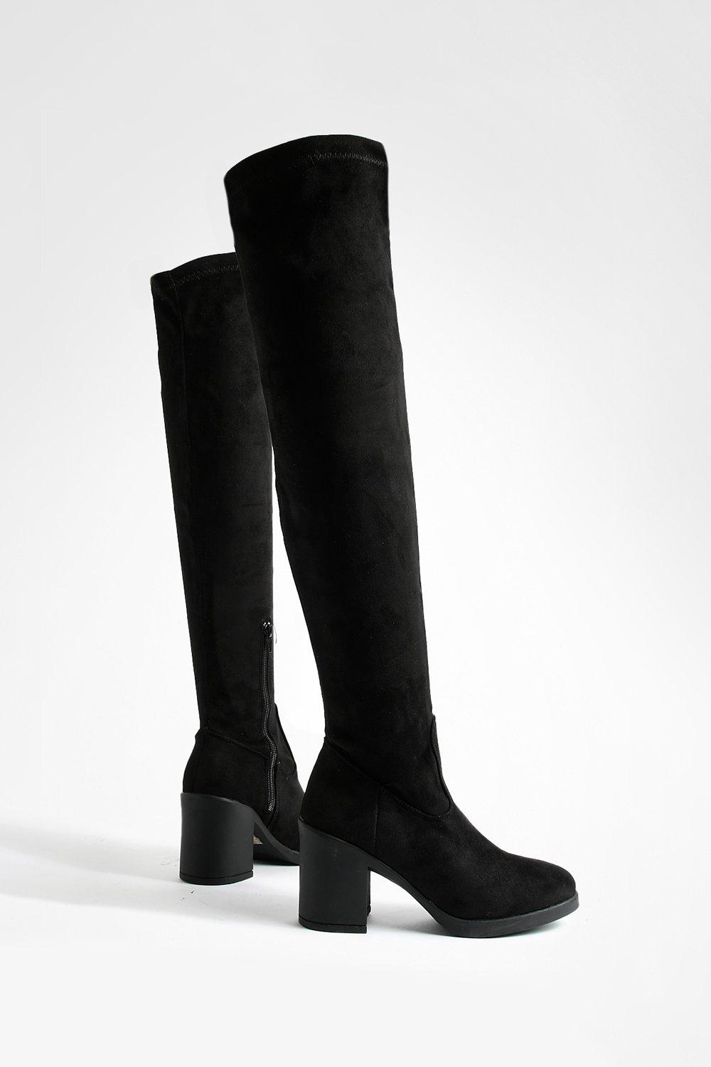 Over the knee outlet boots boohoo