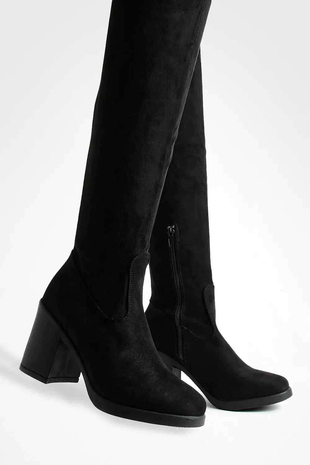 New look over the cheap knee chunky heeled boot