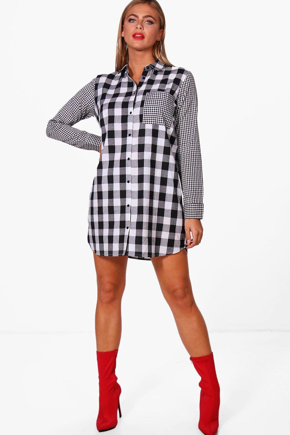 gingham shirt dress
