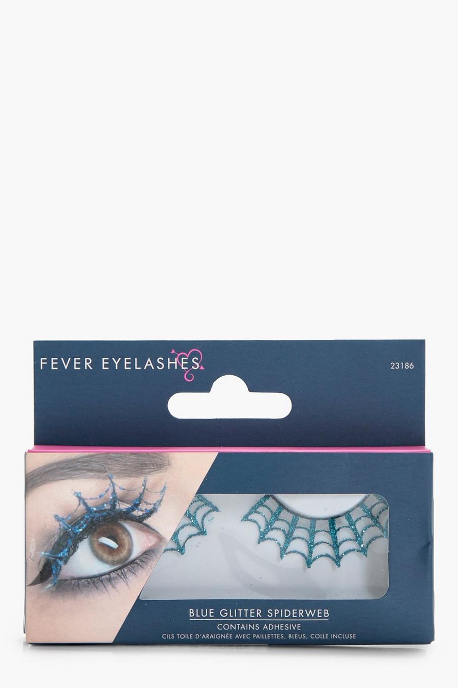 Blue Cobweb Halloween Eyelashes image number 1