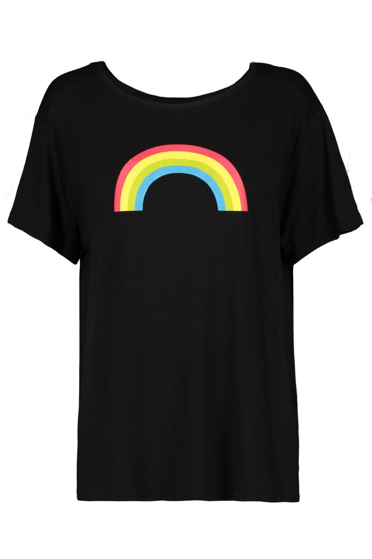 No Rain No Rainbow women's graphic tee - black