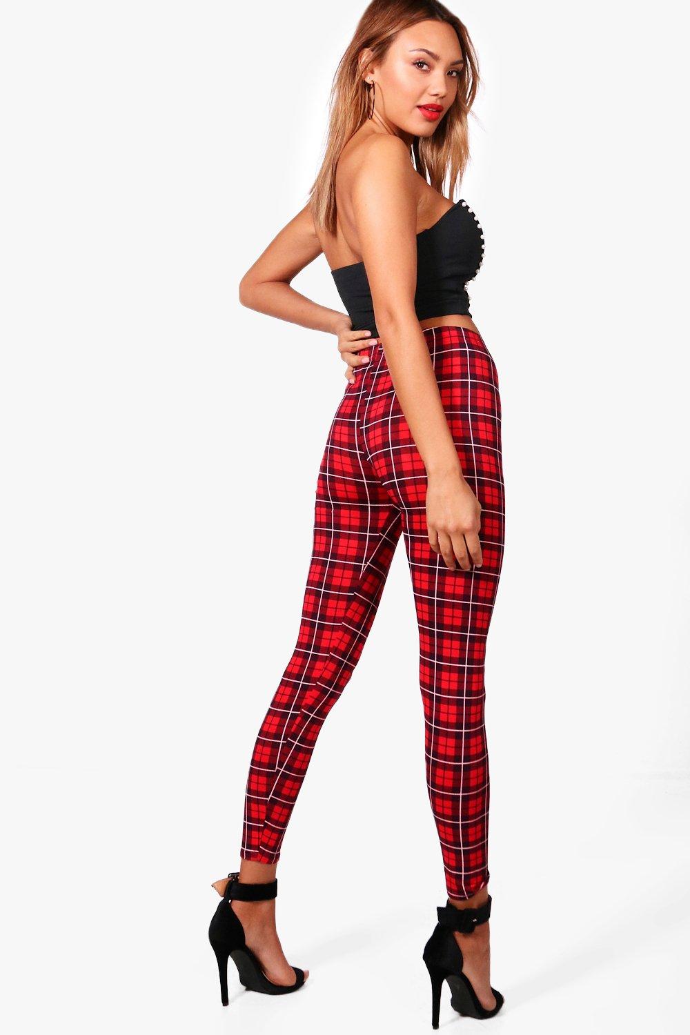 Boohoo tartan outlet leggings