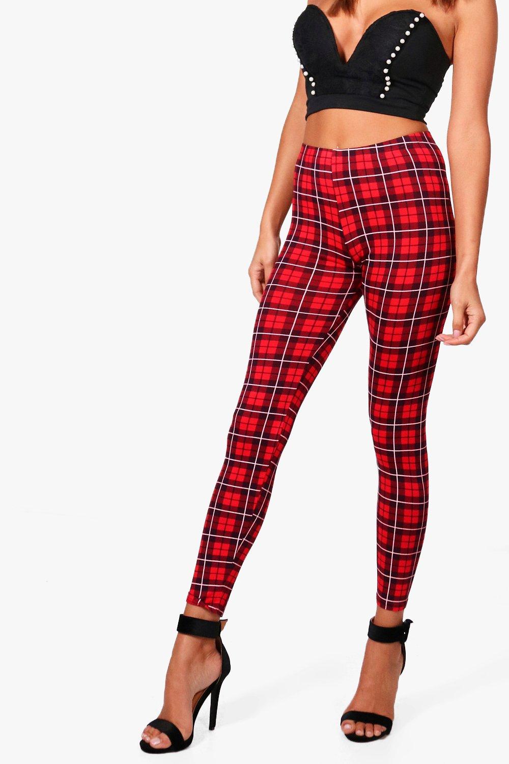 Boohoo tartan sale leggings