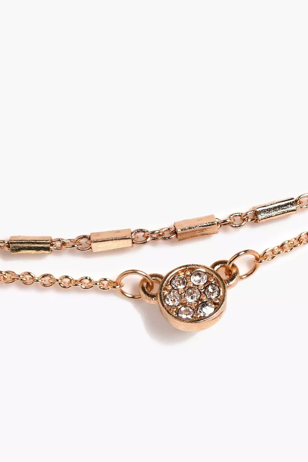 Diamante Chain Choker Plunge Necklace