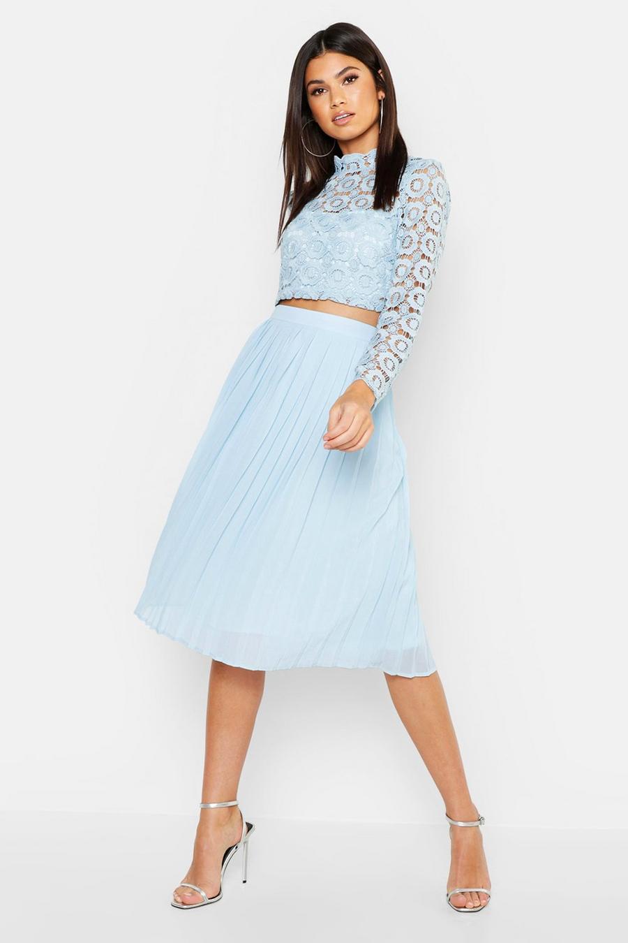 Sky Boutique  Lace Top and Midi Skirt Set image number 1
