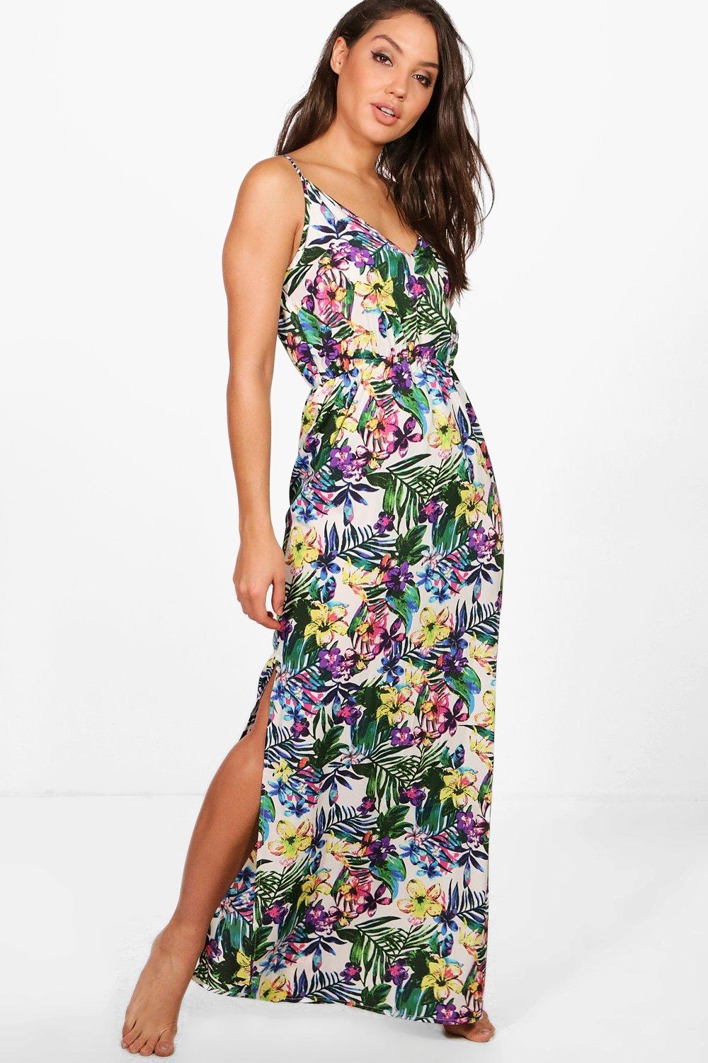 floral maxi beach dress