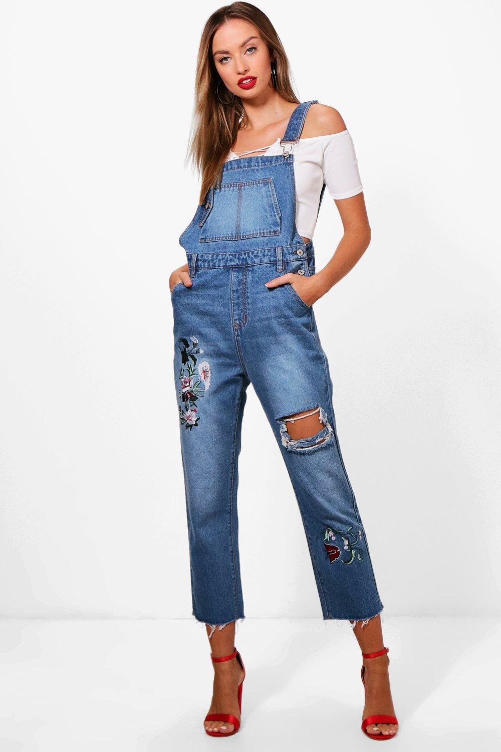 oversized denim dungarees