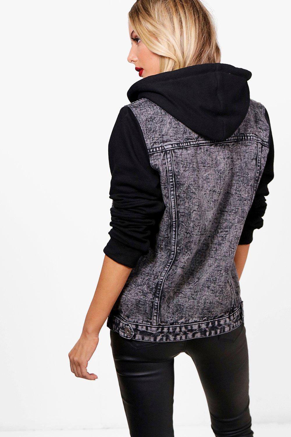 Jersey Sleeve Oversized Denim Jacket