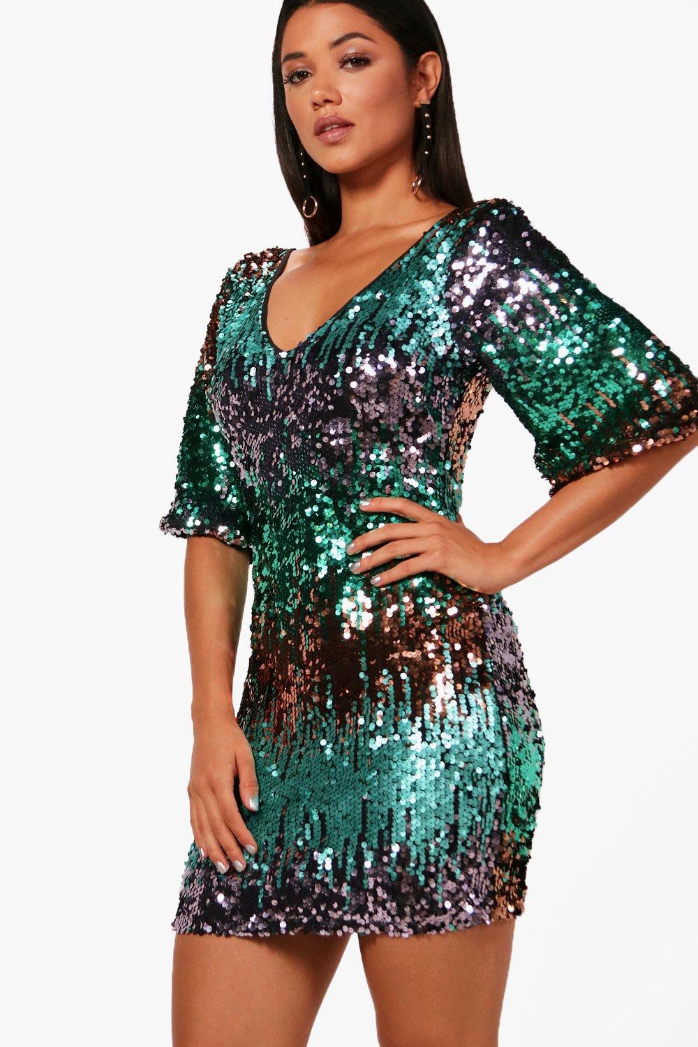 boohoo sequin kimono