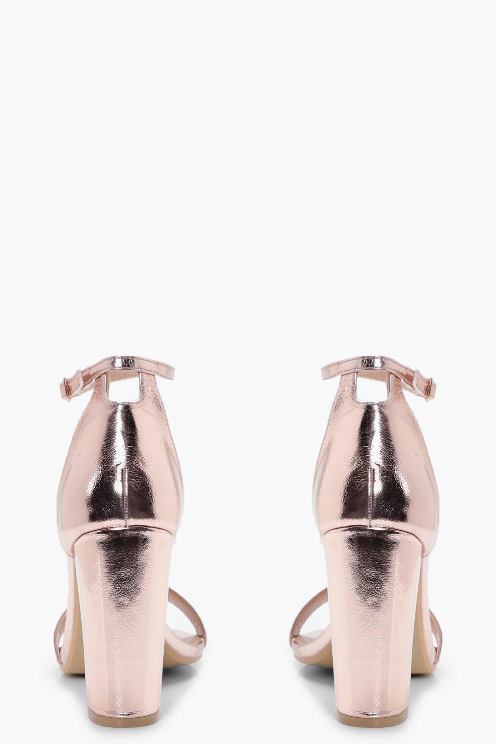 rose gold sandals boohoo