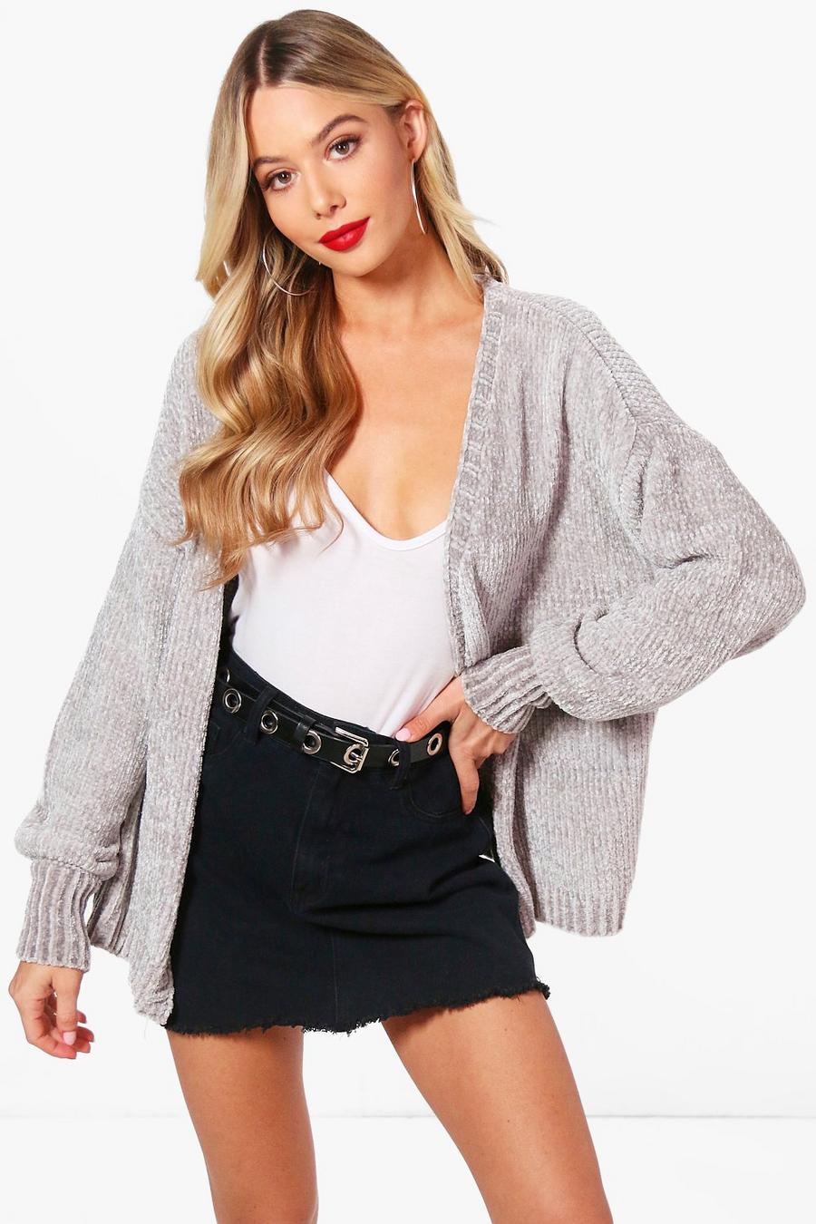 Chenille Slouchy Boyfriend Cardigan image number 1