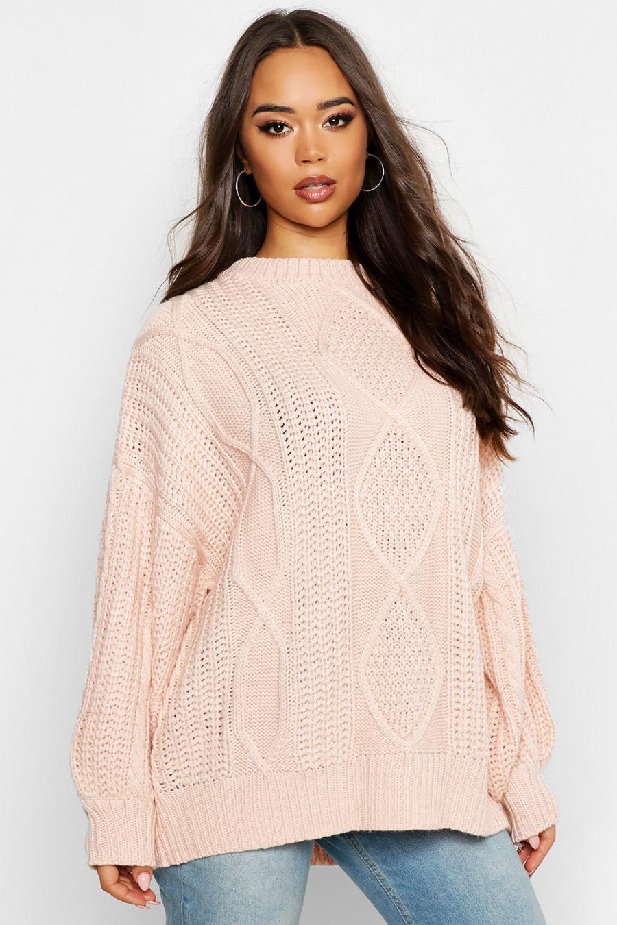 Stone Oversized Cable Sweater image number 1