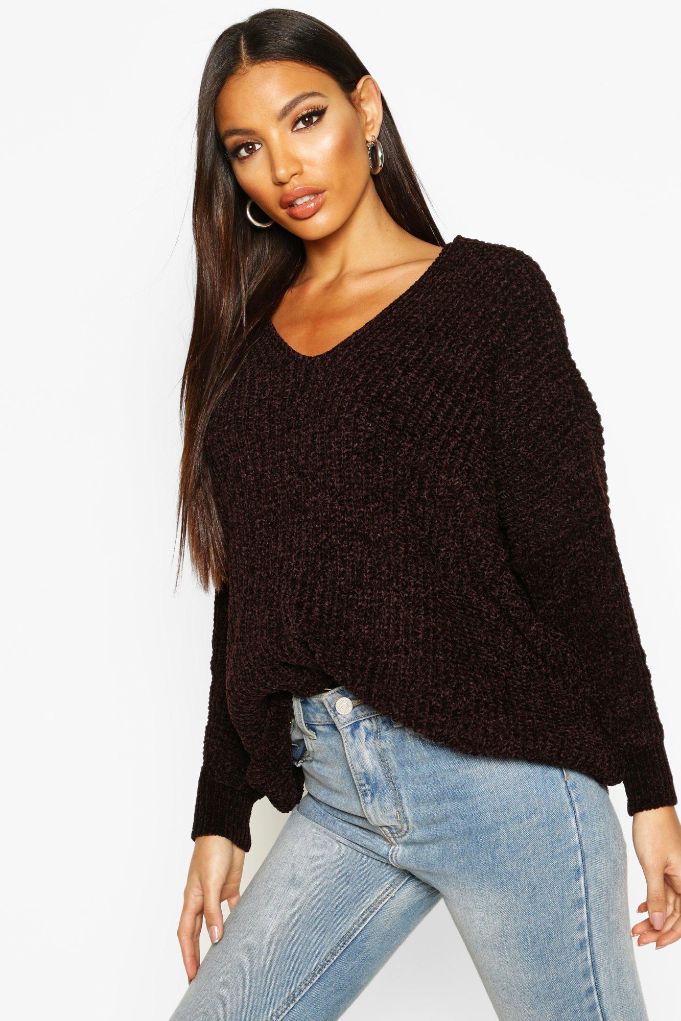 Women's Marl Oversized Slouchy V Neck Jumper