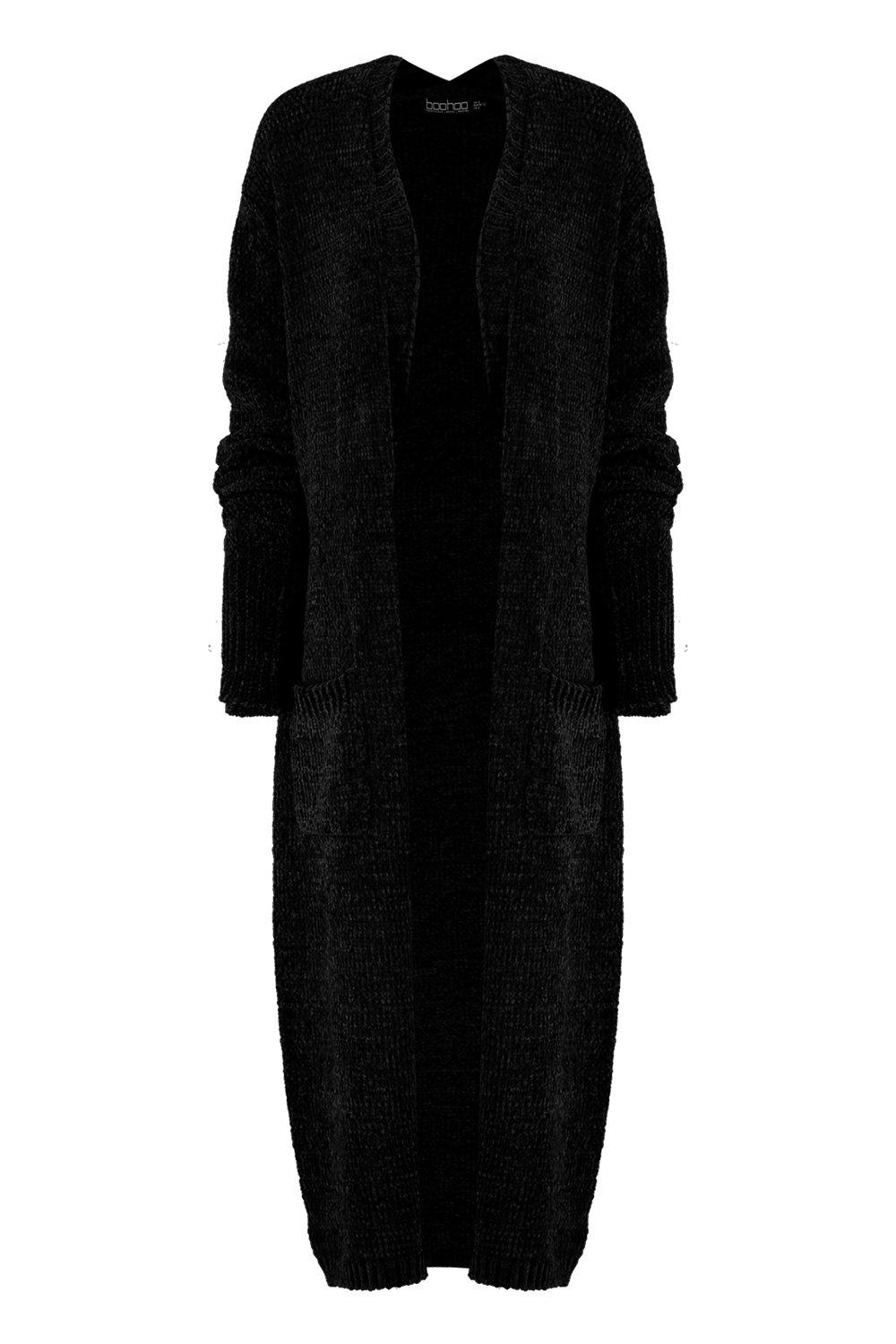 chenille cardigan black