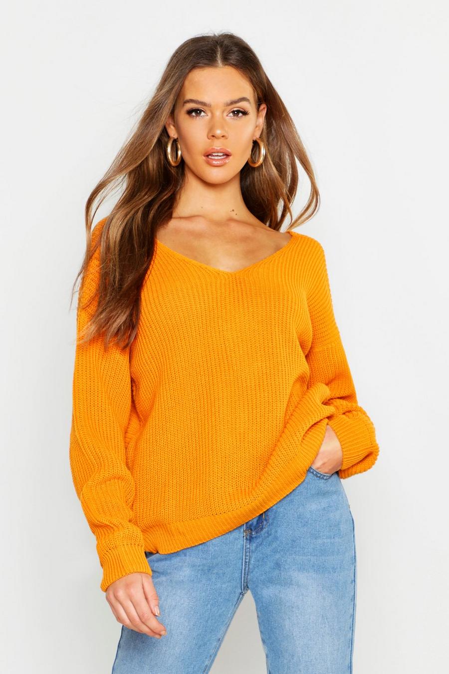 Tangerine Crop Twist Sweater image number 1