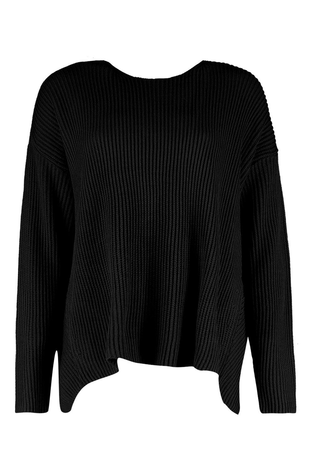 black twist back jumper