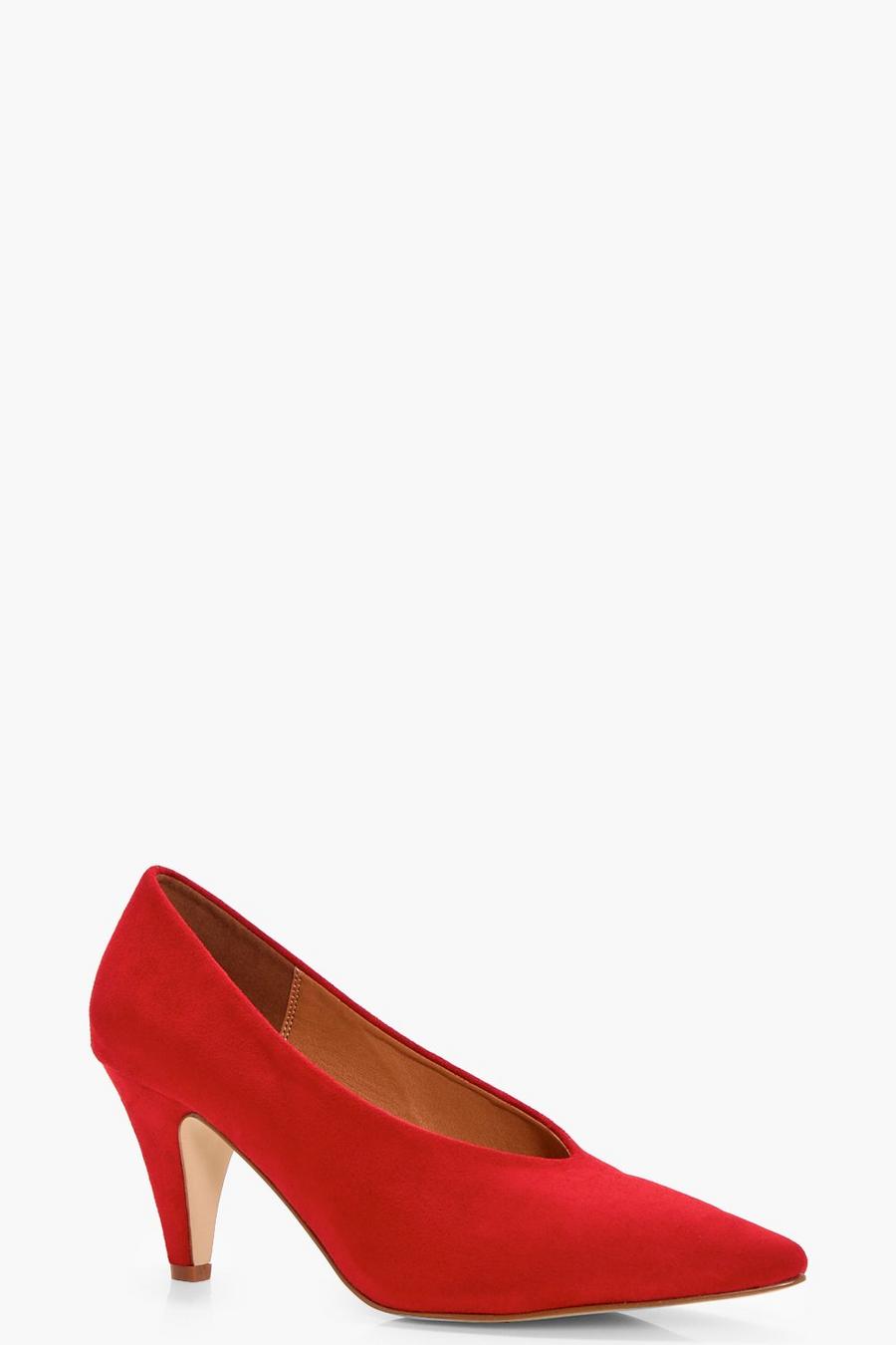 Pointed Toe High Vamp Cone Heel Courts image number 1