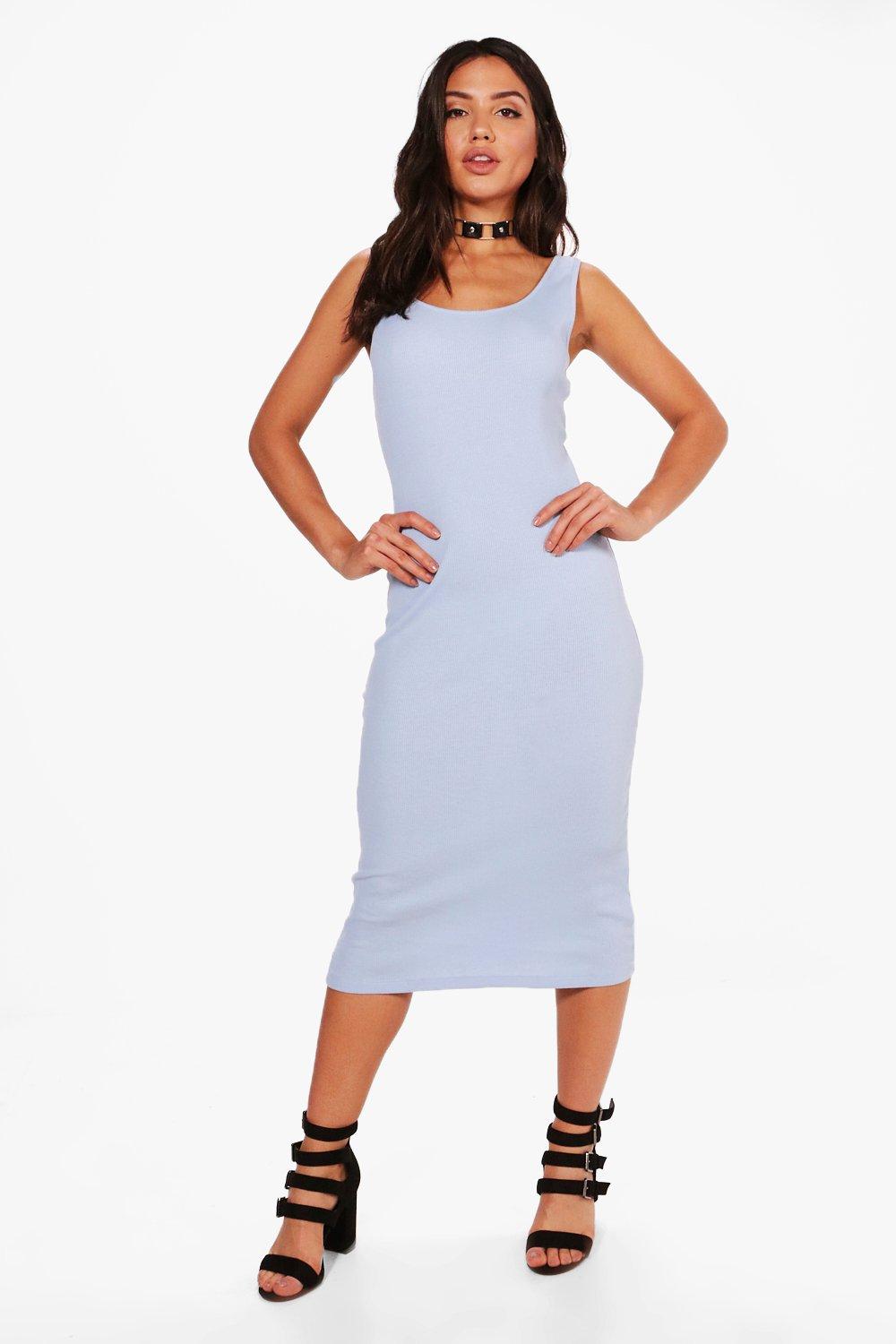 boohoo ribbed midi dress