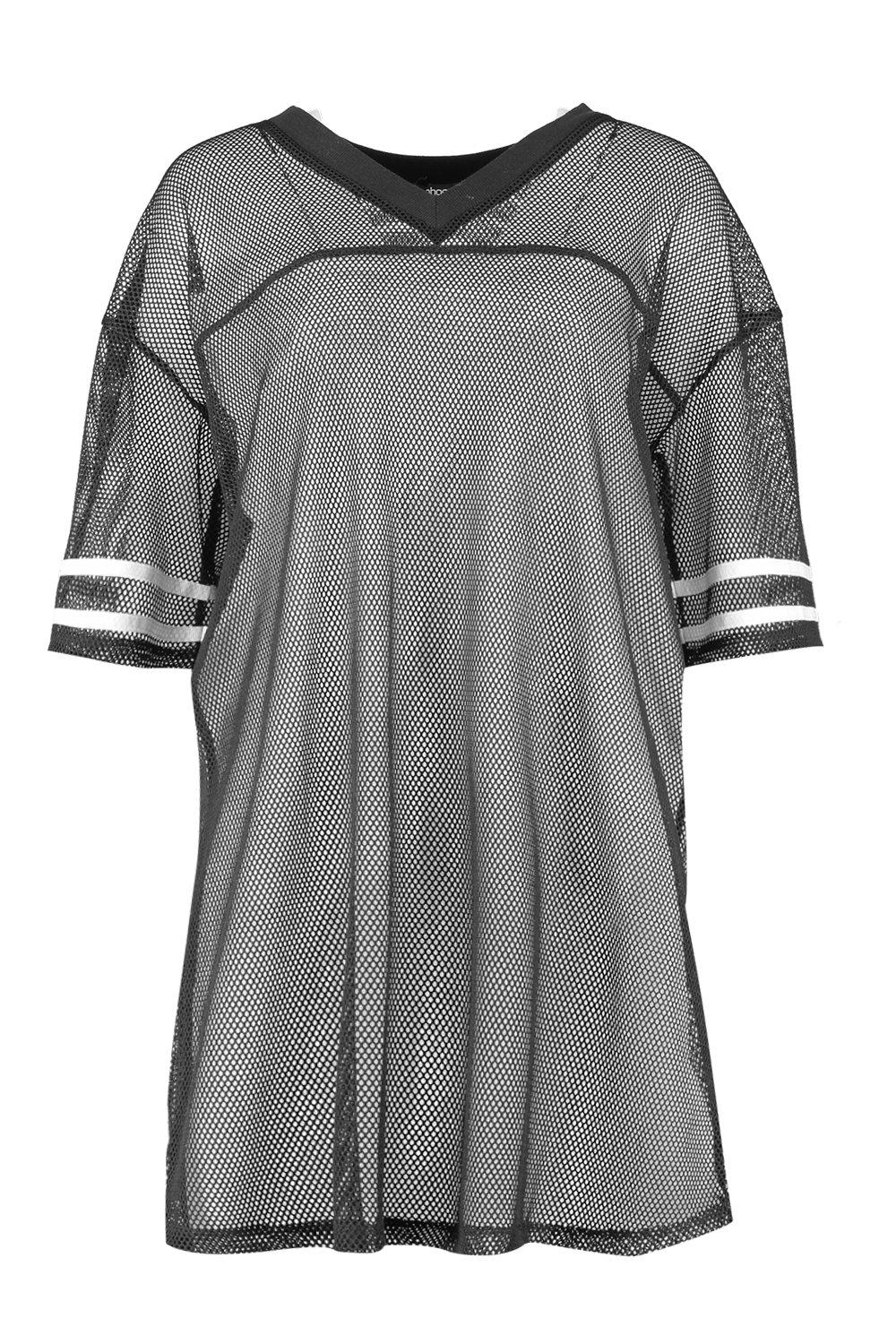 Oversized fishnet t shirt dress online