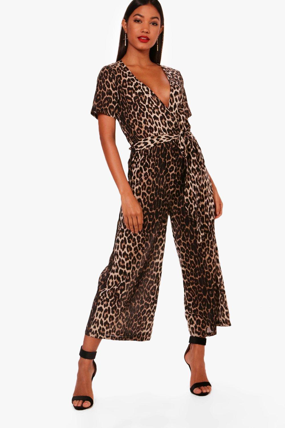 leopard print culotte jumpsuit
