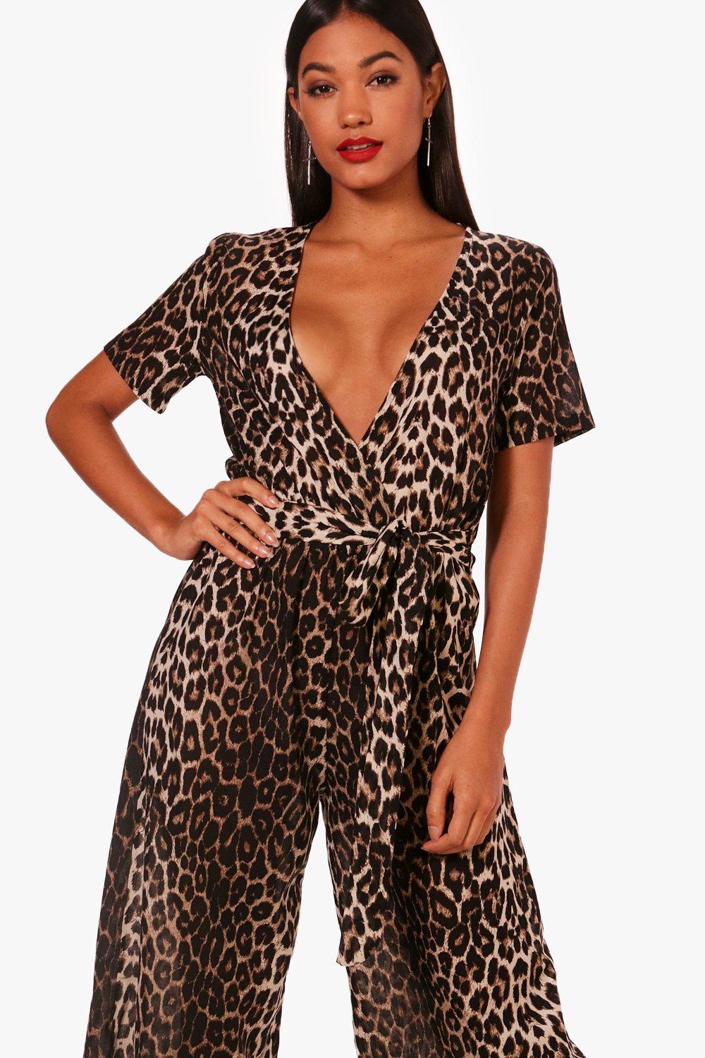 Leopard print hot sale culotte jumpsuit