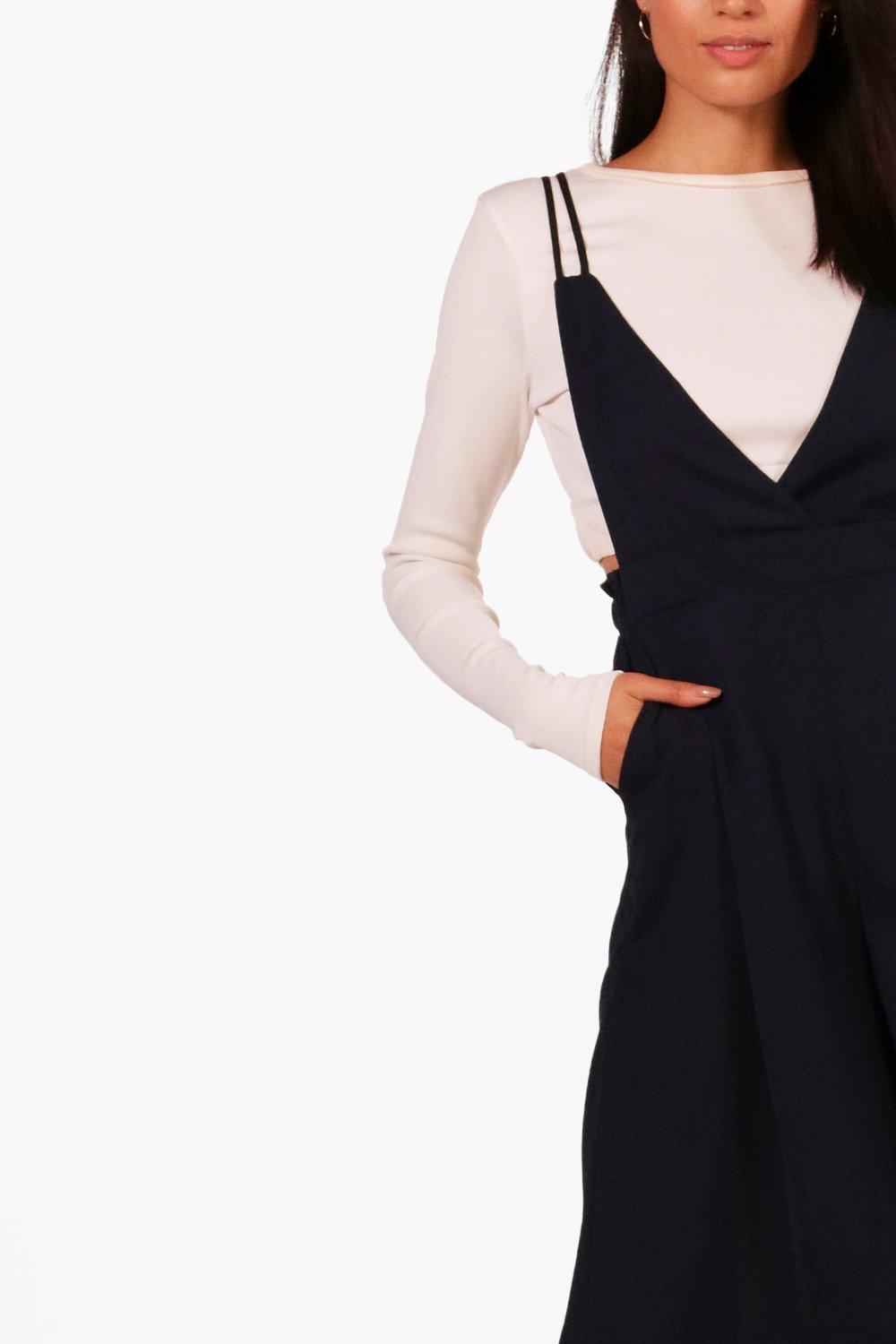 pinafore culotte jumpsuit