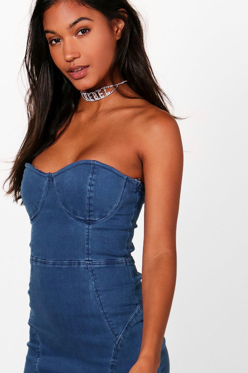 bustier en jean femme