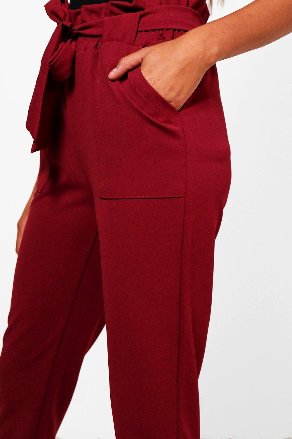 Burgundy paper hot sale bag pants