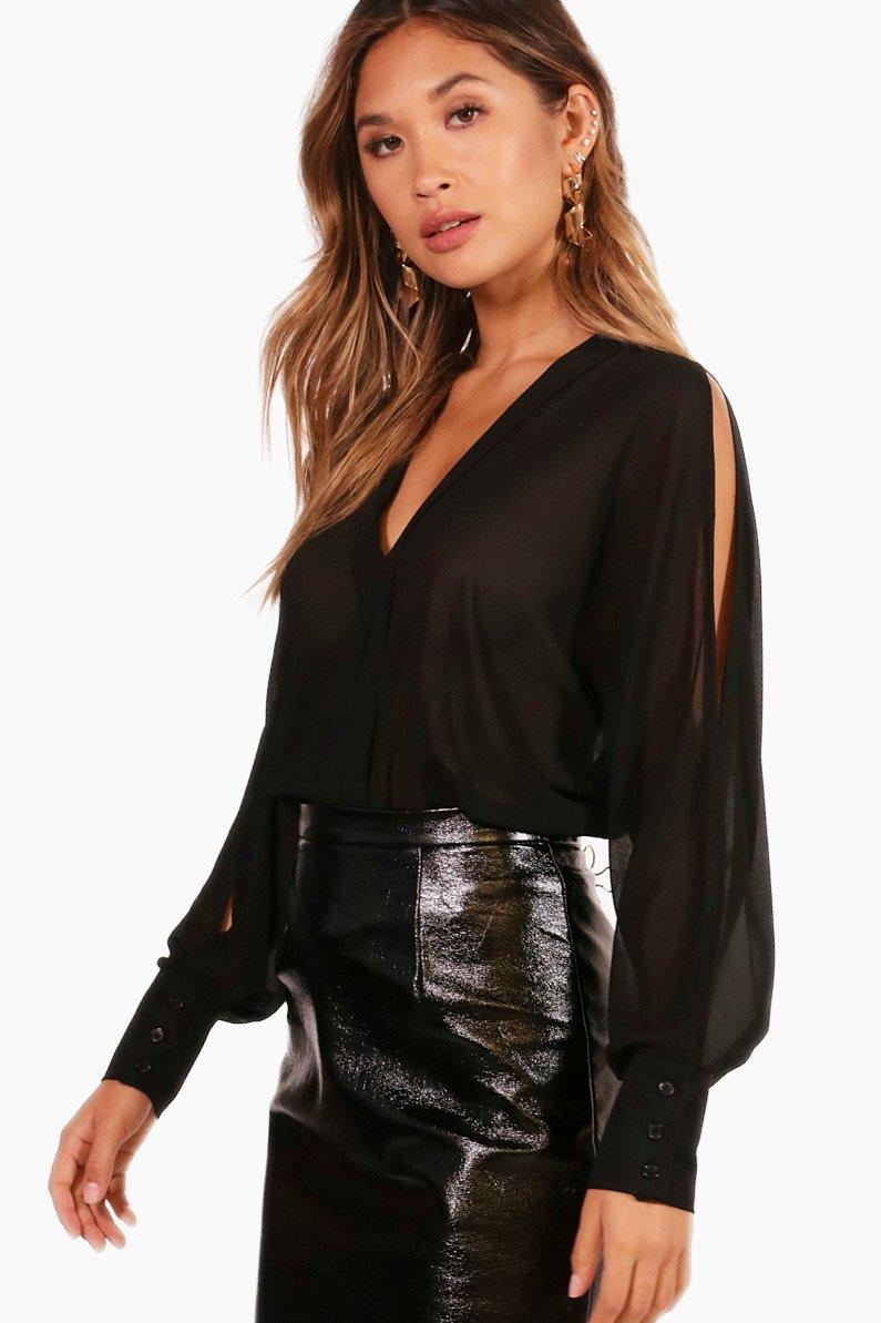 chiffon bodysuit blouse