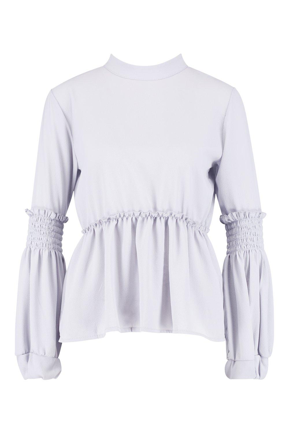 Sheared Balloon Sleeve Blouse Sheared Balloon Sleeve Blouse