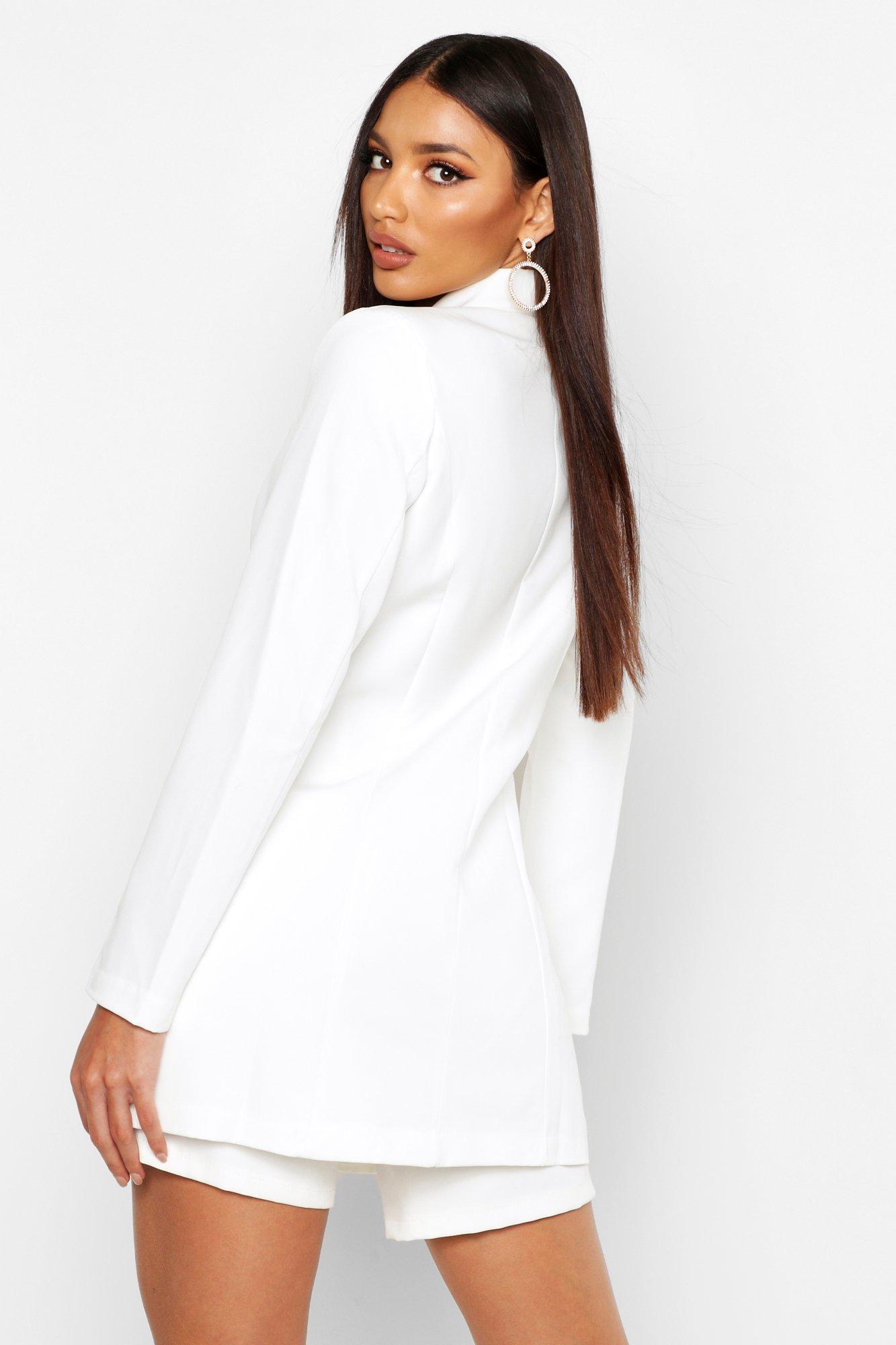 White longline 2024 blazer womens