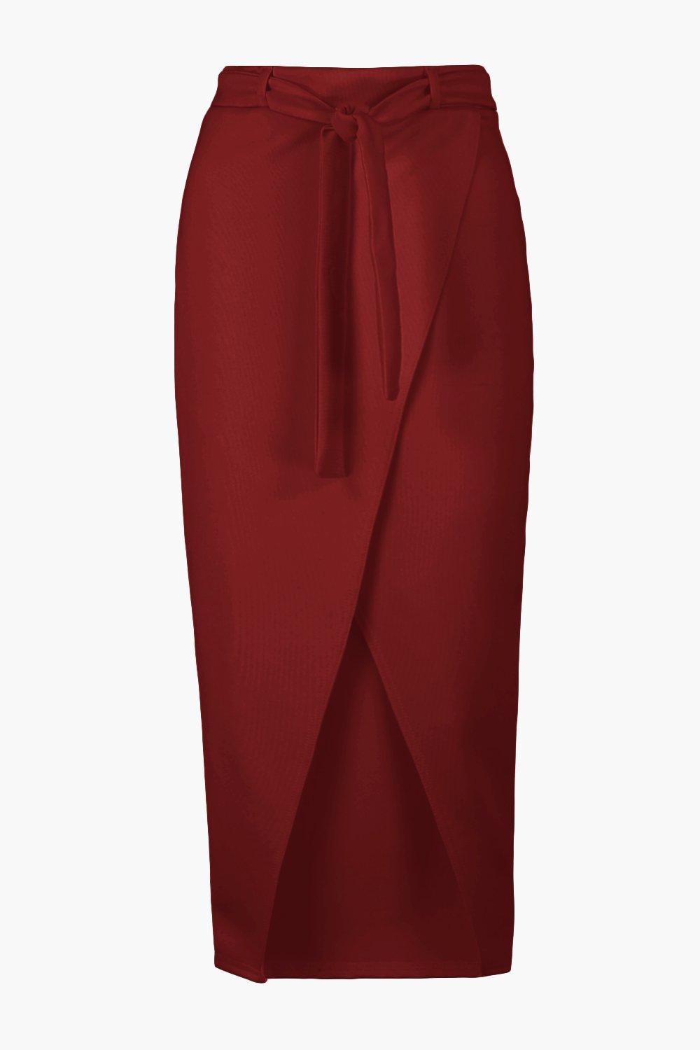 Burgundy on sale skirt boohoo