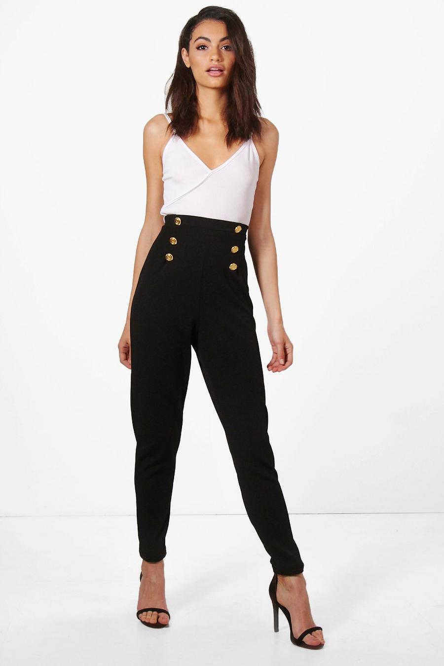 Button Front Skinny Pants image number 1