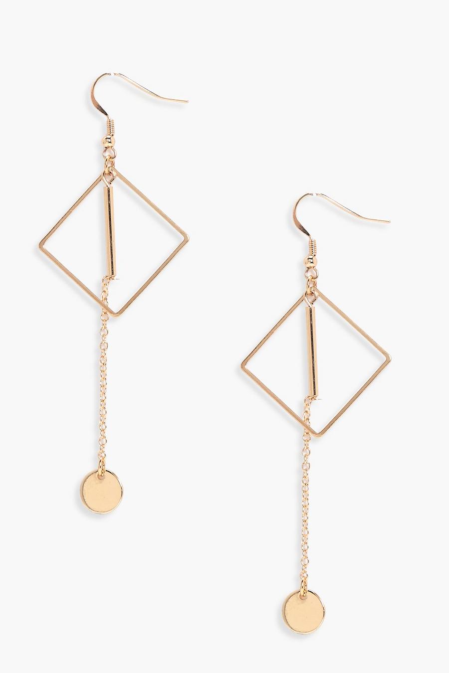 Gold metallizzato Zoe Square Coin Drop Earrings image number 1