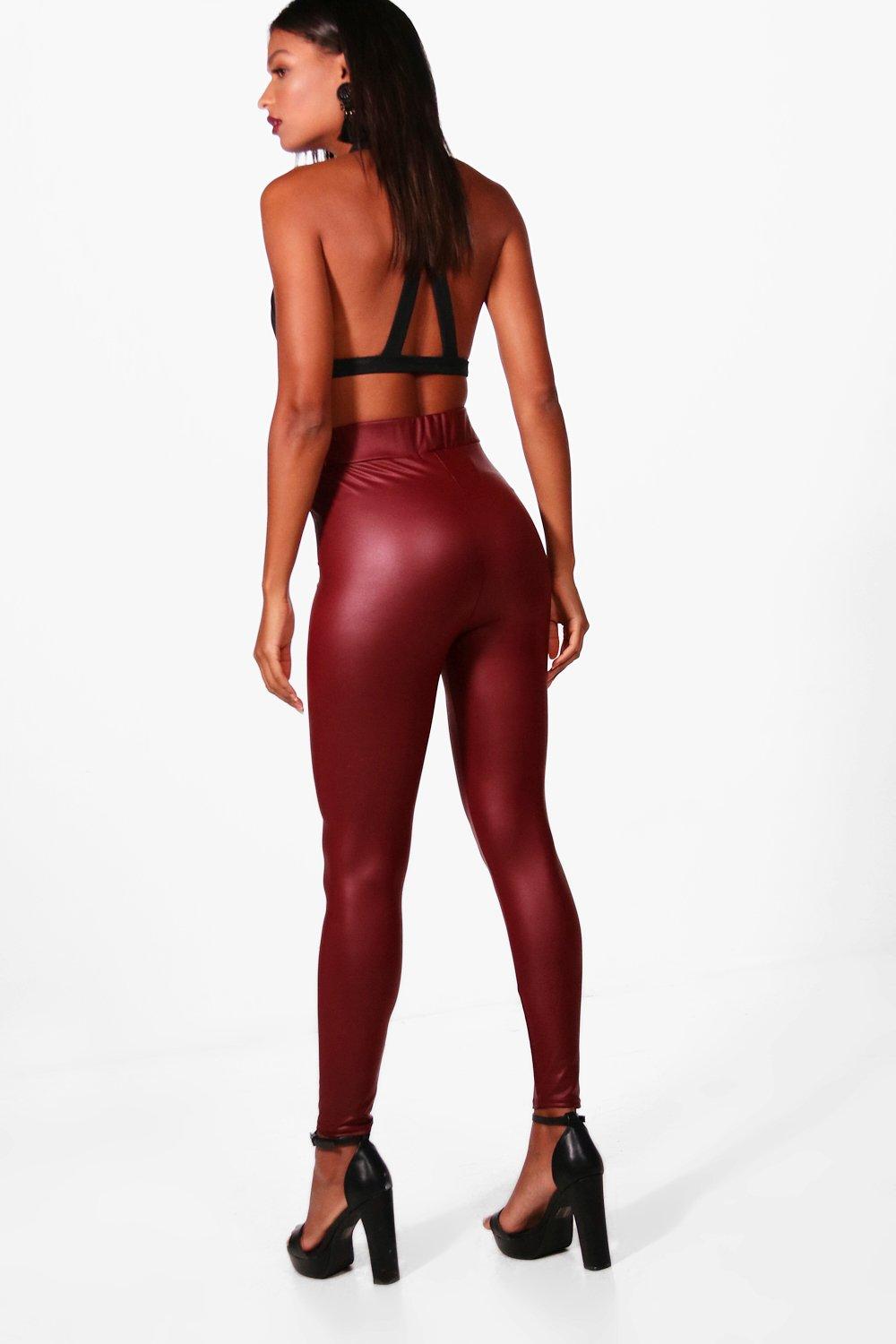 High Waisted Leather Look Leggings