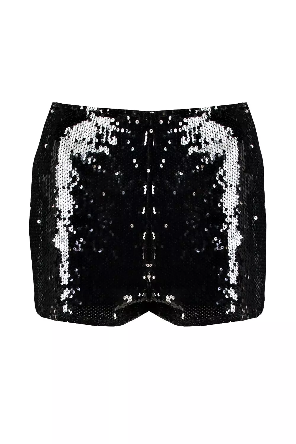 Black All Over Sequin High Waisted Hotpants alternative image
