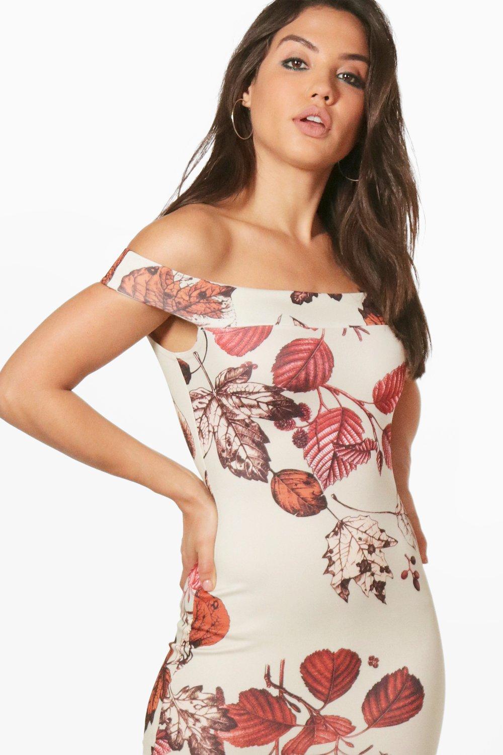 boohoo leaf print dress