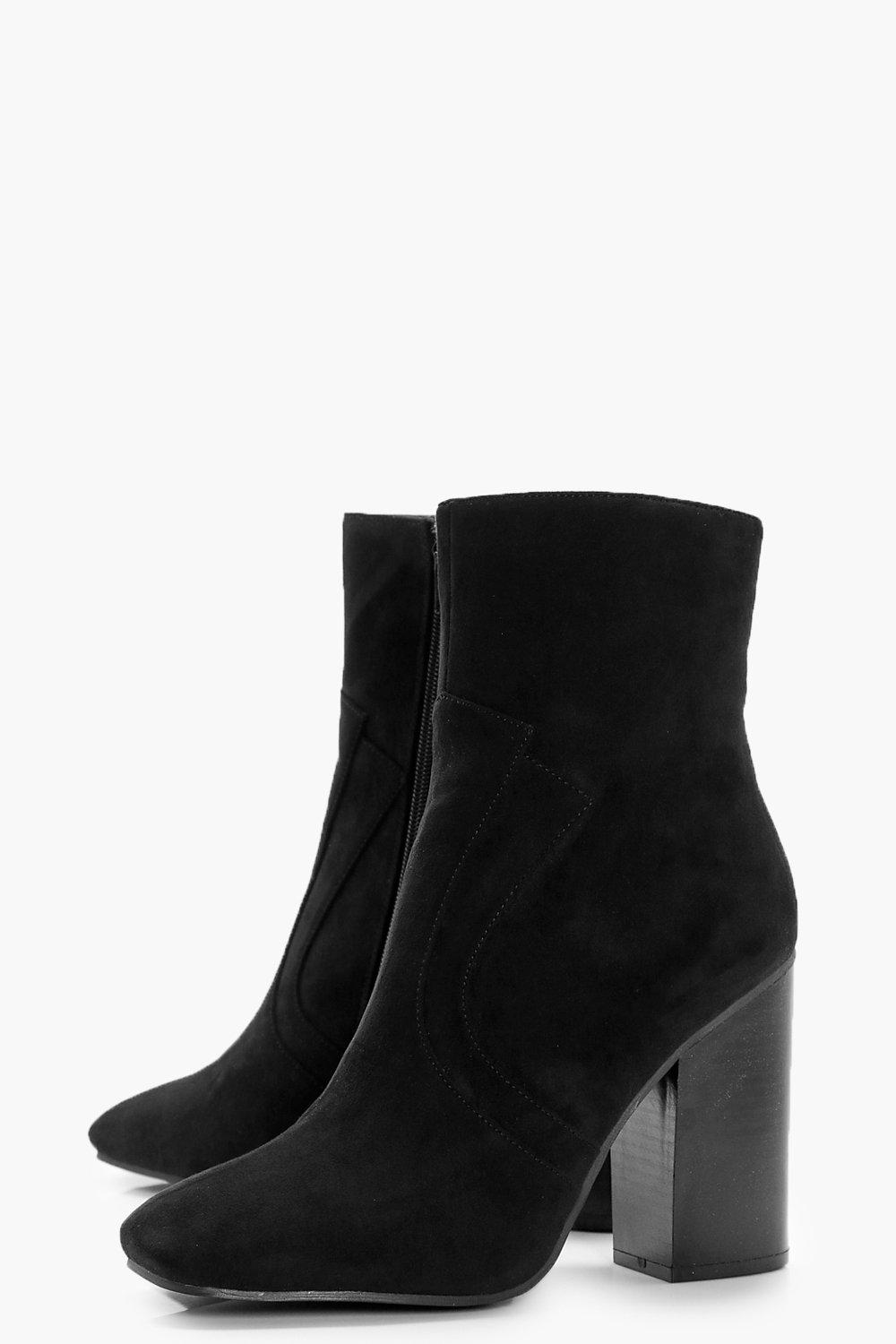 bottines noire talon carré