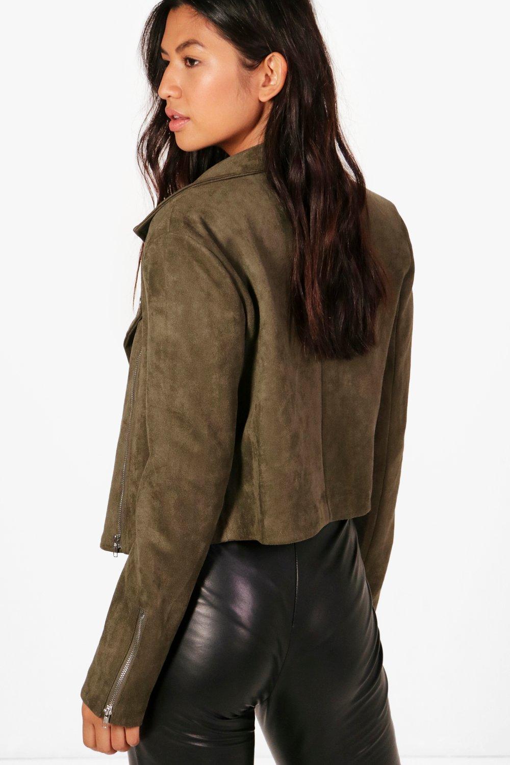 Premium faux suede biker on sale jacket