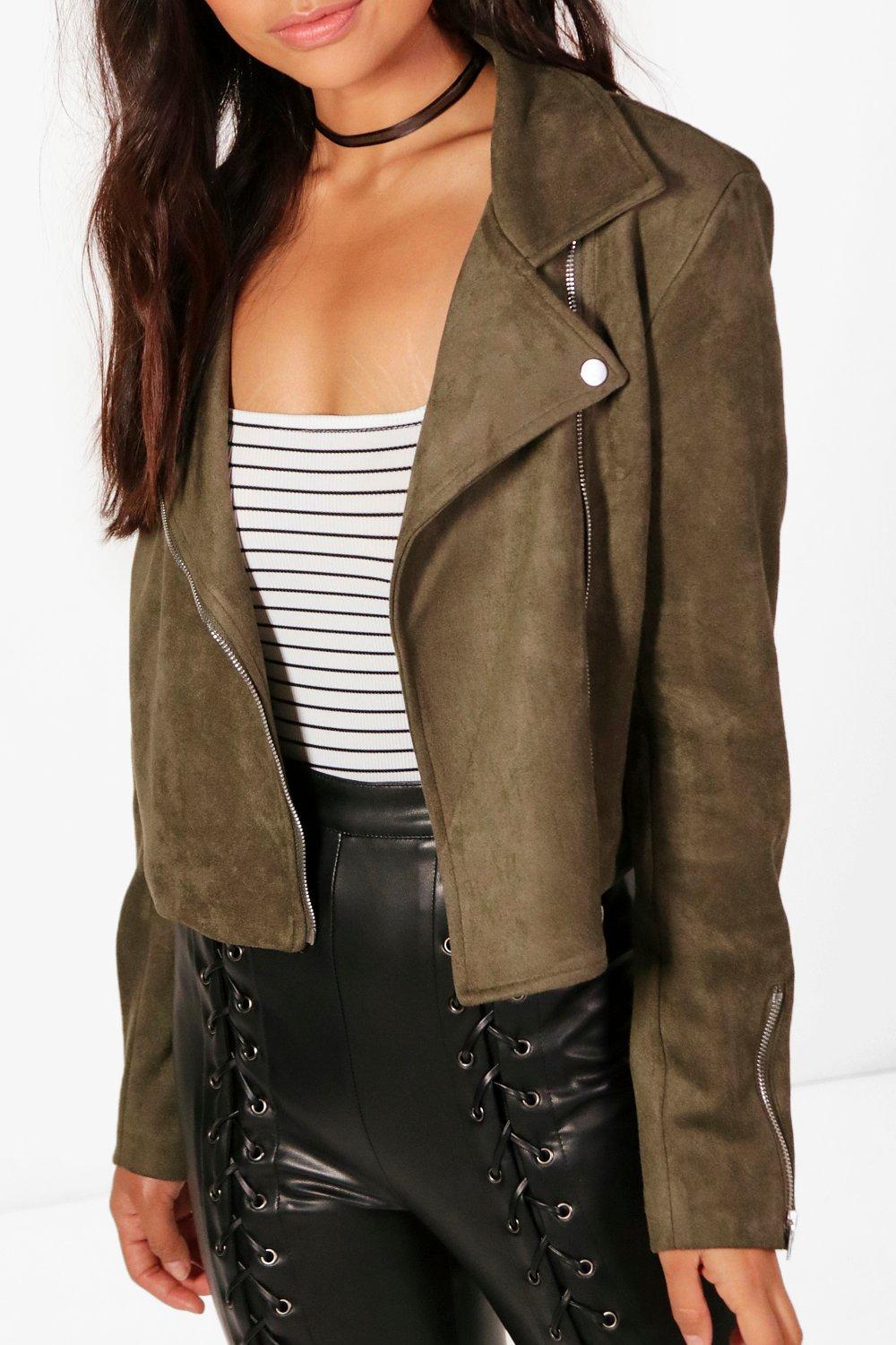 Boohoo suede shop biker jacket