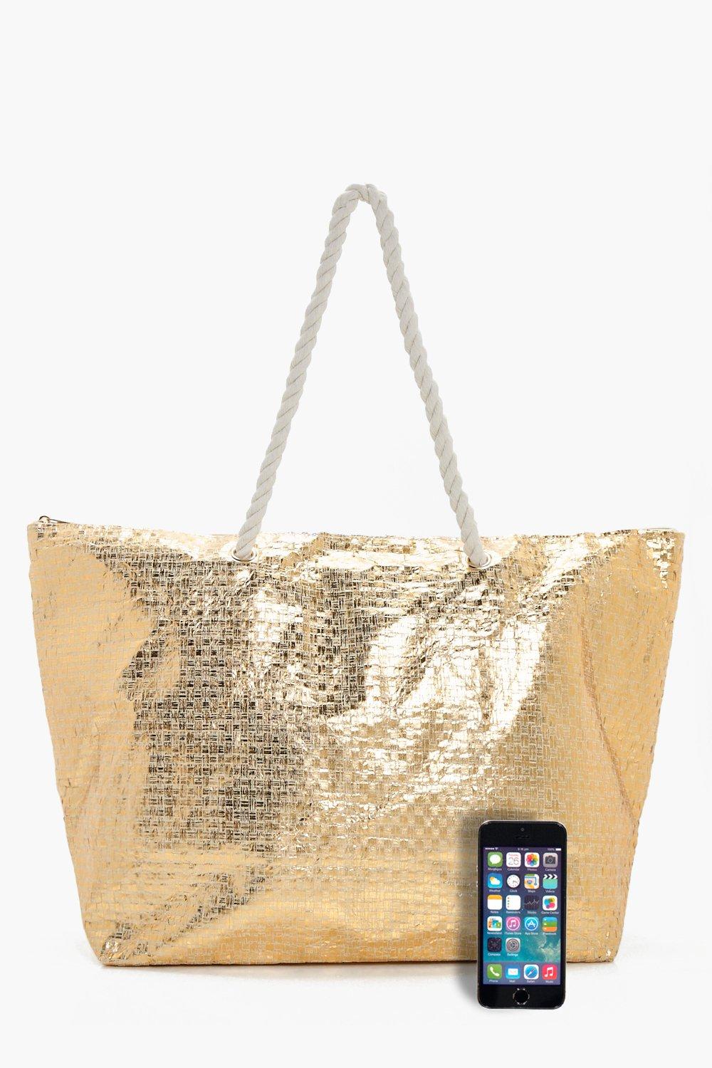 Ella Metallic Beach Bag