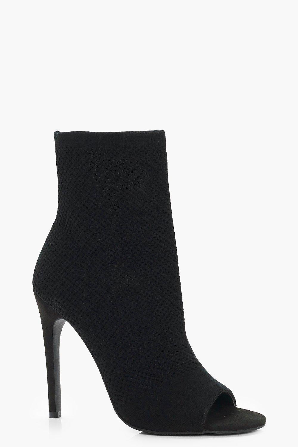 black peep toe shoe boots uk